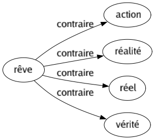 Contraire de Rêve : Action Réalité Réel Vérité 