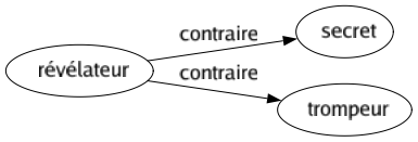 Contraire de Révélateur : Secret Trompeur 