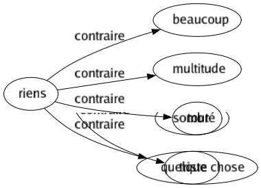 Contraire de Riens : Beaucoup Multitude Tout Quelque chose 