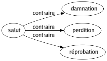Contraire de Salut : Damnation Perdition Réprobation 