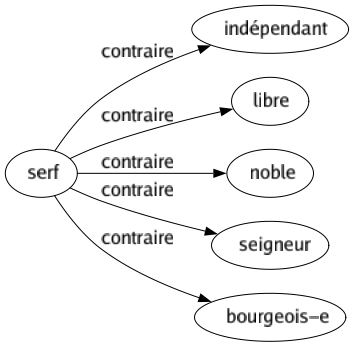 Contraire de Serf : Indépendant Libre Noble Seigneur Bourgeois-e 