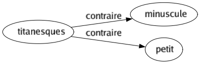 Contraire de Titanesques : Minuscule Petit 