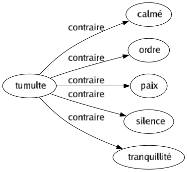 Contraire de Tumulte : Calmé Ordre Paix Silence Tranquillité 