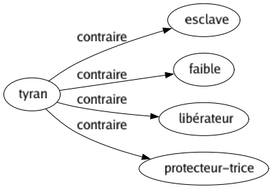 Contraire de Tyran : Esclave Faible Libérateur Protecteur-trice 