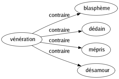 Contraire de Vénération : Blasphème Dédain Mépris Désamour 