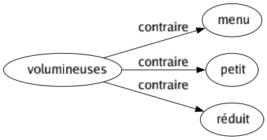 Contraire de Volumineuses : Menu Petit Réduit 