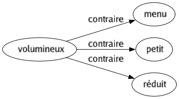Contraire de Volumineux : Menu Petit Réduit 