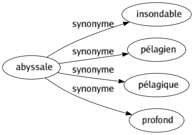 Synonyme de Abyssale : Insondable Pélagien Pélagique Profond 