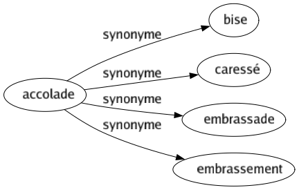 Synonyme de Accolade : Bise Caressé Embrassade Embrassement 