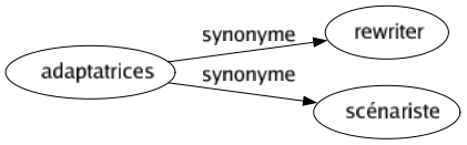 Synonyme de Adaptatrices : Rewriter Scénariste 