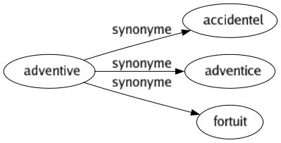 Synonyme de Adventive : Accidentel Adventice Fortuit 