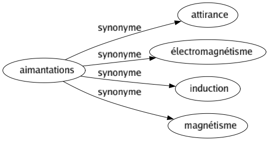 Synonyme de Aimantations : Attirance Électromagnétisme Induction Magnétisme 