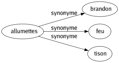 Synonyme de Allumettes : Brandon Feu Tison 