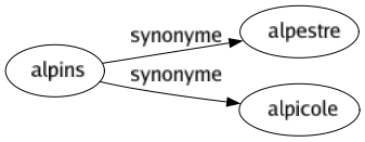 Synonyme de Alpins : Alpestre Alpicole 