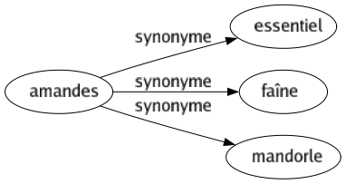 Synonyme de Amandes : Essentiel Faîne Mandorle 