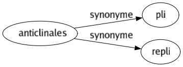 Synonyme de Anticlinales : Pli Repli 