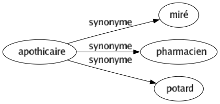 Synonyme de Apothicaire : Miré Pharmacien Potard 