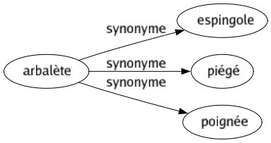 Synonyme de Arbalète : Espingole Piégé Poignée 