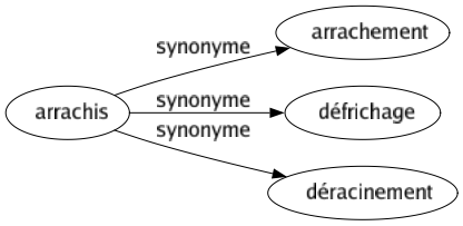 Synonyme de Arrachis : Arrachement Défrichage Déracinement 