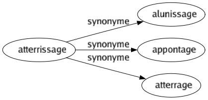 Synonyme de Atterrissage : Alunissage Appontage Atterrage 