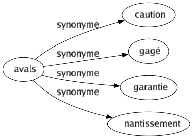 Synonyme de Avals : Caution Gagé Garantie Nantissement 