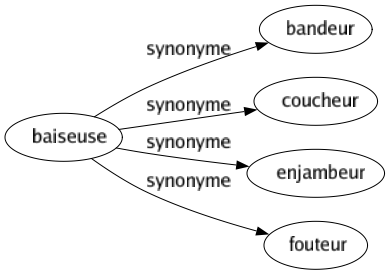 Synonyme de Baiseuse : Bandeur Coucheur Enjambeur Fouteur 