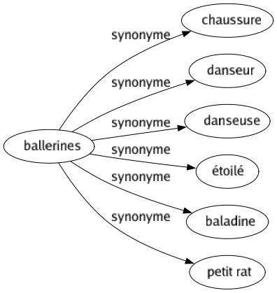 Synonyme de Ballerines : Chaussure Danseur Danseuse Étoilé Baladine Petit rat 