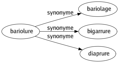 Synonyme de Bariolure : Bariolage Bigarrure Diaprure 