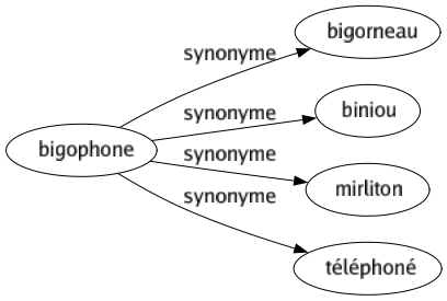 Synonyme de Bigophone : Bigorneau Biniou Mirliton Téléphoné 