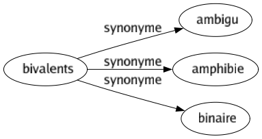 Synonyme de Bivalents : Ambigu Amphibie Binaire 