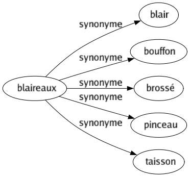 Synonyme de Blaireaux : Blair Bouffon Brossé Pinceau Taisson 