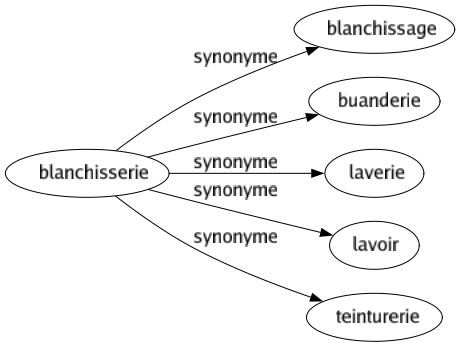 Synonyme de Blanchisserie : Blanchissage Buanderie Laverie Lavoir Teinturerie 