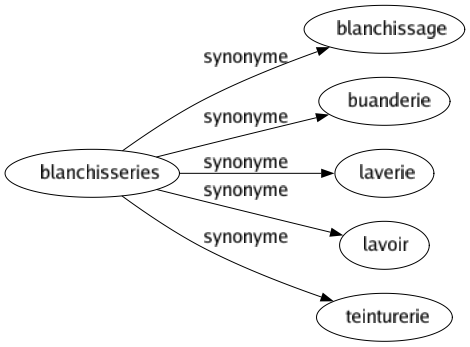 Synonyme de Blanchisseries : Blanchissage Buanderie Laverie Lavoir Teinturerie 