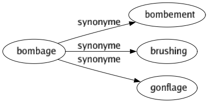 Synonyme de Bombage : Bombement Brushing Gonflage 