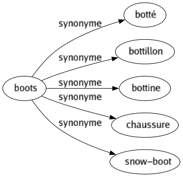 Synonyme de Boots : Botté Bottillon Bottine Chaussure Snow-boot 