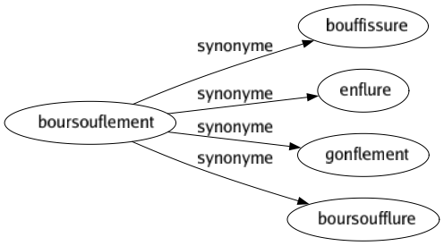 Synonyme de Boursouflement : Bouffissure Enflure Gonflement Boursoufflure 