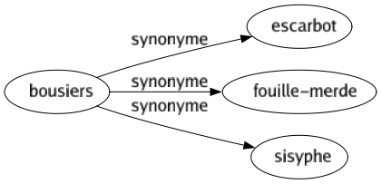 Synonyme de Bousiers : Escarbot Fouille-merde Sisyphe 