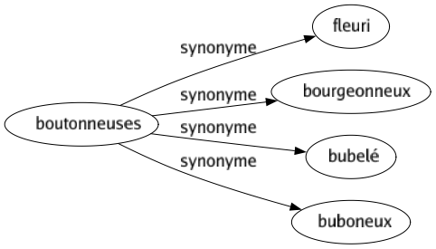 Synonyme de Boutonneuses : Fleuri Bourgeonneux Bubelé Buboneux 