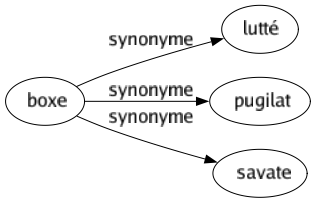 Synonyme de Boxe : Lutté Pugilat Savate 