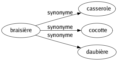 Synonyme de Braisière : Casserole Cocotte Daubière 