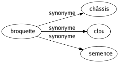 Synonyme de Broquette : Châssis Clou Semence 