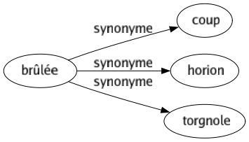 Synonyme de Brûlée : Coup Horion Torgnole 