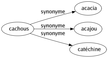 Synonyme de Cachous : Acacia Acajou Catéchine 