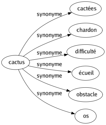 Synonyme de Cactus : Cactées Chardon Difficulté Écueil Obstacle Os 