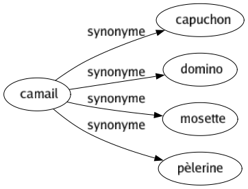 Synonyme de Camail : Capuchon Domino Mosette Pèlerine 
