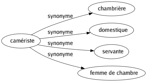 Synonyme de Camériste : Chambrière Domestique Servante Femme de chambre 