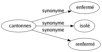 Synonyme de Cantonnes : Enfermé Isolé Renfermé 