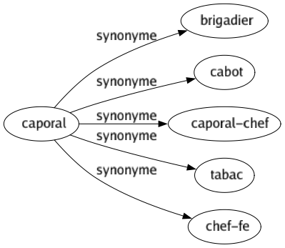 Synonyme de Caporal : Brigadier Cabot Caporal-chef Tabac Chef-fe 