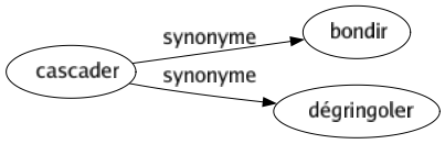 Synonyme de Cascader : Bondir Dégringoler 