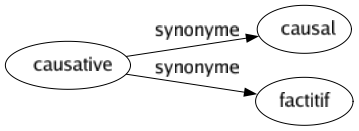 Synonyme de Causative : Causal Factitif 